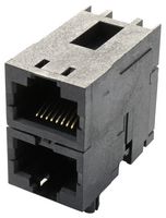AMPHENOL COMMUNICATIONS SOLUTIONS RJSAE-5080-02 Conector Modular, Jack Modular, 2 x 1 (Apilado), 8P8C, Cat5, Through Hole