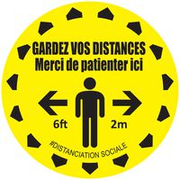 Social Distancing Circle Sign, French